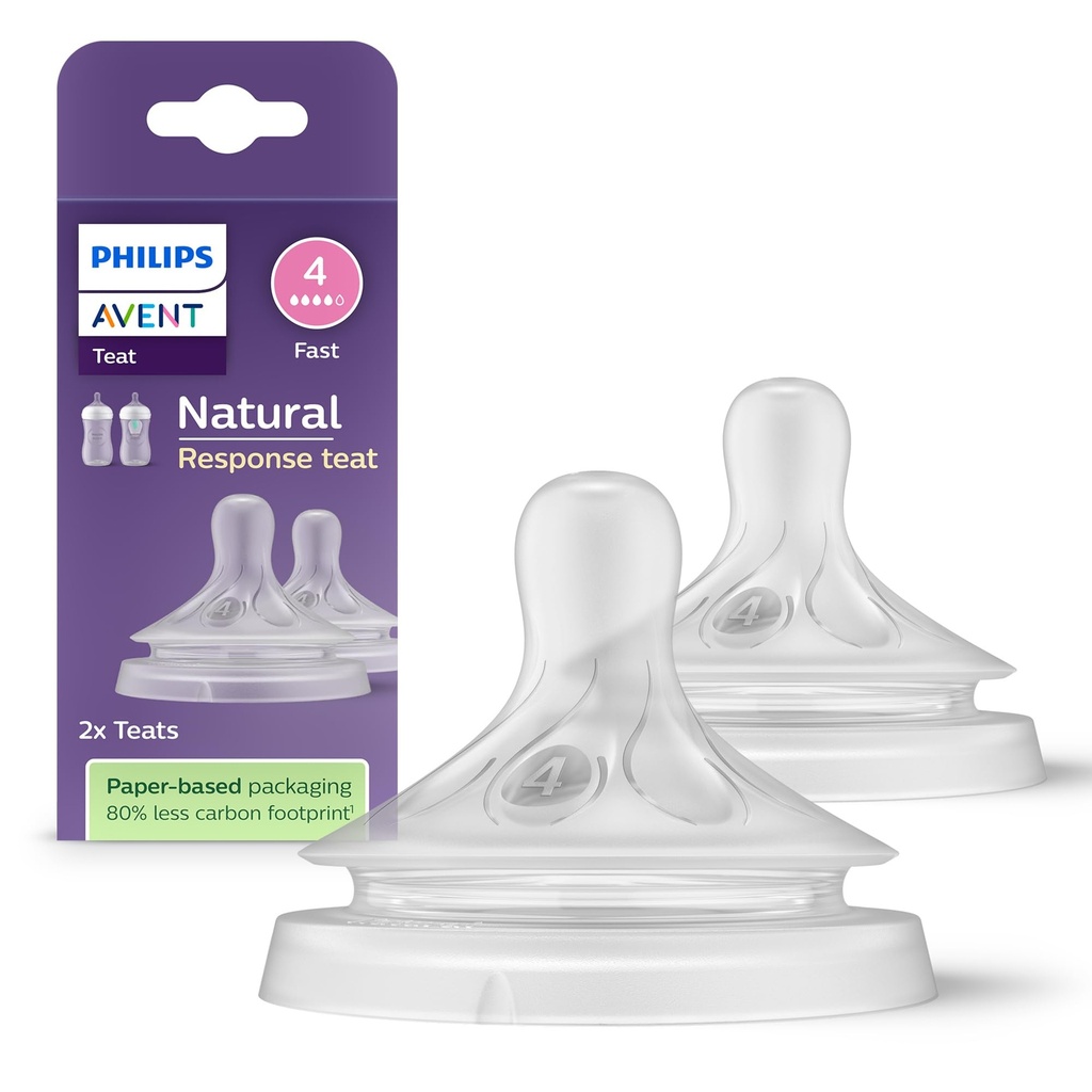 Philips  Avent Natural Response Nipple Flow 4 (3M+) - 2 Pack