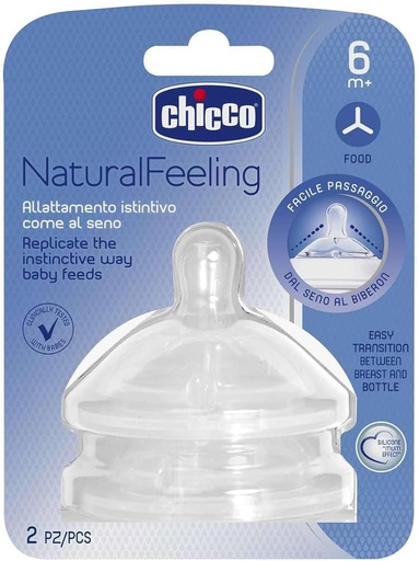 [0013766] Chicco NATURAL FEELING Teat 6m+ Food Flow 2 pcs