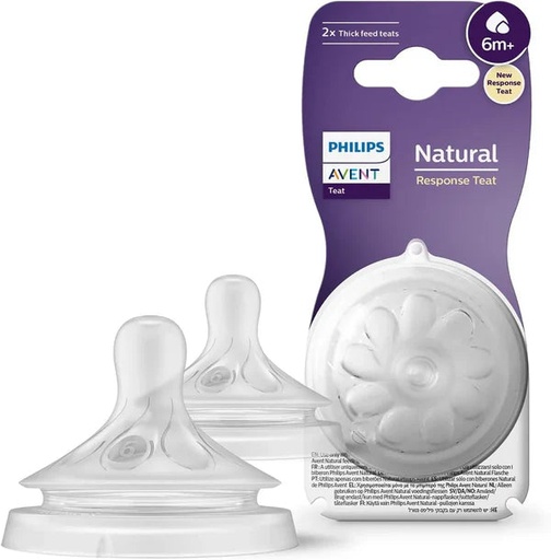 [0013828] Philips  Avent Natural Response Nipple Flow 6 Thick Feed (6M+) - 2 Pack