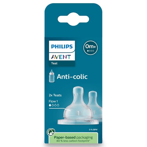 [0013834] Philips Avent Anti colic Baby Teat New Born 0m+ ( 2 Pack)