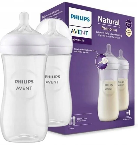 [0013820] Philips Avent Natural Response Bottle  (3m+) 330ml- 2 Pack